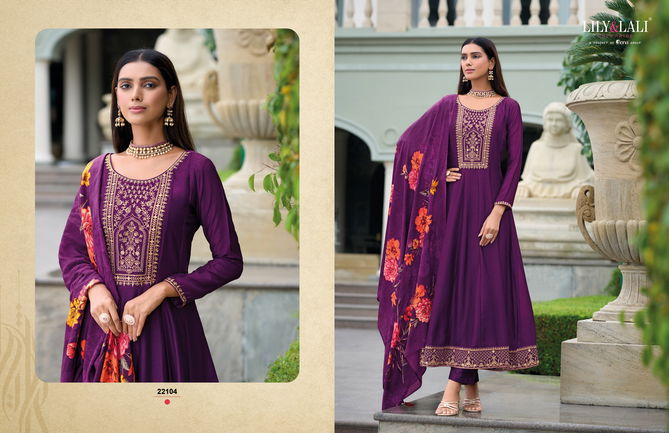 Mallikajaan By Lily And Lali Vichitra Silk Anarkali Kurti With Bottom Dupatta Wholesale Shop In Surat